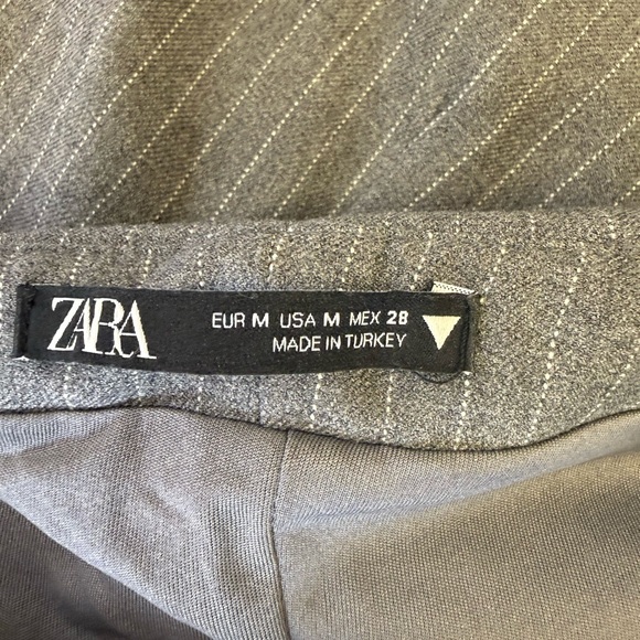 Zara Strapless Pinstripe Sheath Dress in Gray - Picture 3 of 3